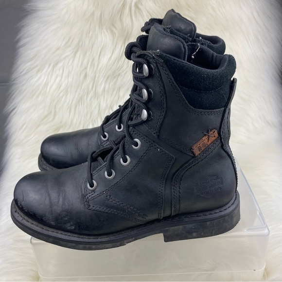 HARLY-DAVIDSON DARNEL SCHWARZ COMBAT-MOTOR - BIKERS BOOTS SIZE M7.5 - Picture 5 of 12